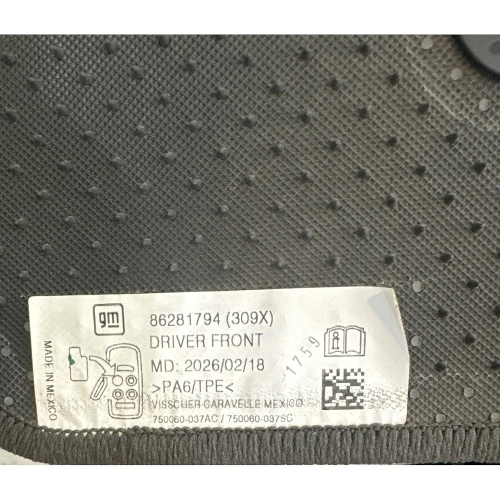 GM OEM Carpet Floor Mats Set of 4 Black Charcoal #86281794 Front & Rear